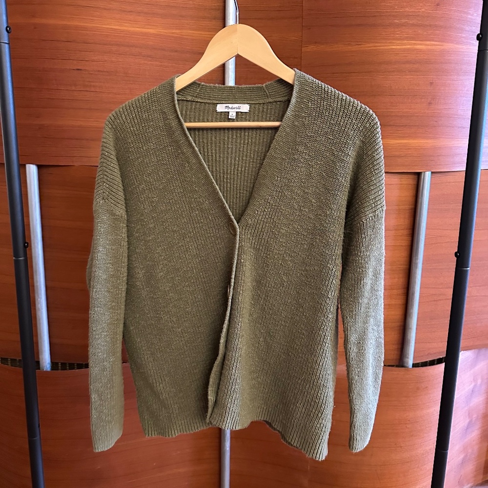 Madewell Small Women V-Neck Button-Front Relaxed Fit Cardigan